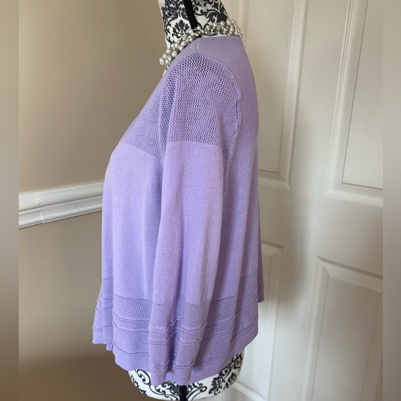 Dana Buchman Womens Sweater, Purple, Cardigan Textured Knit Asymmetric, size Lg. - Picture 7 of 11